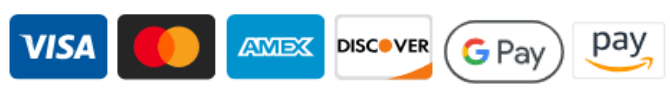 Payment Option Logos - VISA, Mastercard, AMEX, Discover, Google Pay, Amazon Pay